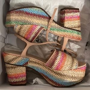 NEW- never worn ! Shutz color rattan wedge shoes 😍